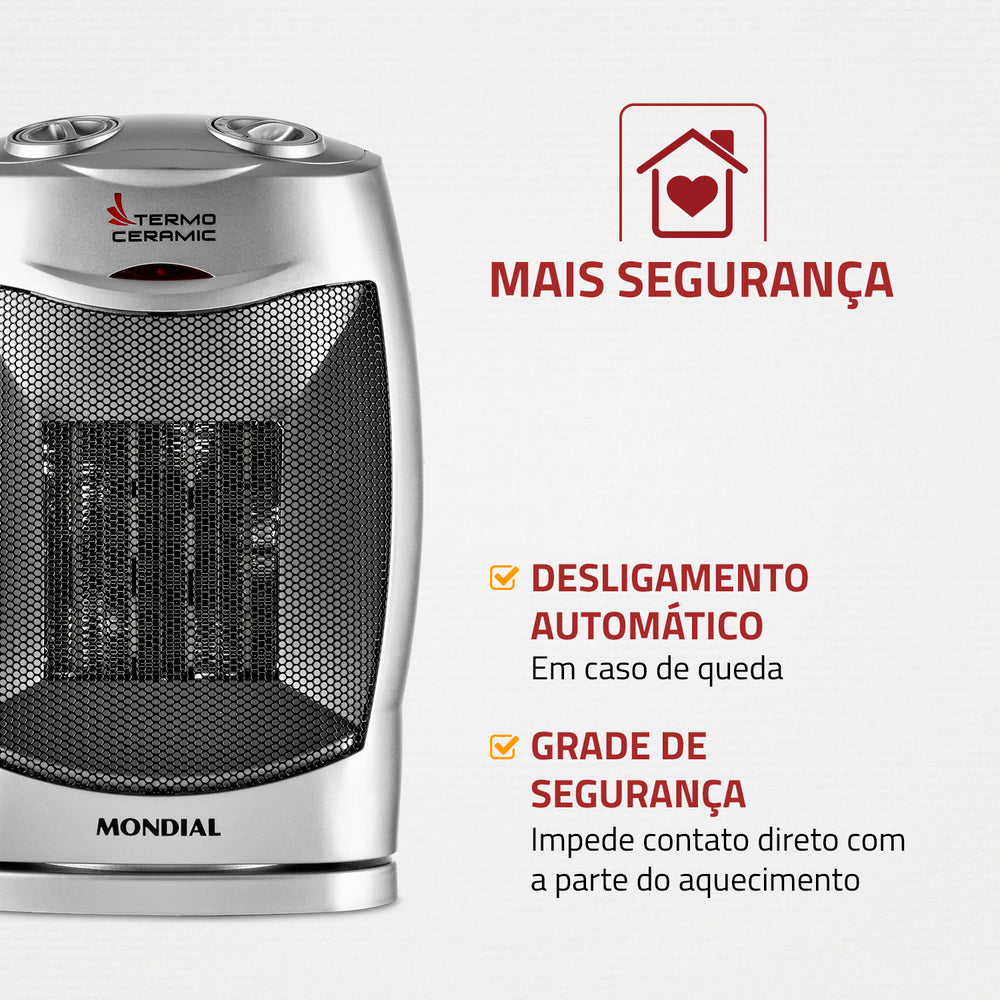 Aquecedor Portátil Mondial A-05 Cerâmica 2 Níveis Temperatura Aquecedor Portátil Mondial A-05 Cerâmica 2 Níveis Temperatura